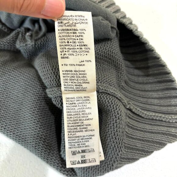 Goodthreads Mens Sweater Grandpa Cardigan S Gray Chunky Shawl Collar Academia - Picture 12 of 13